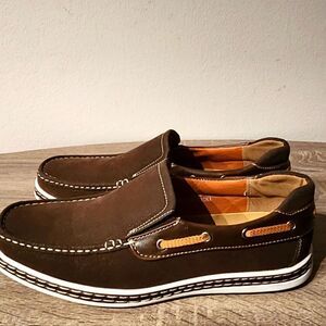 MG SHOES us Fashion style.BROWN COLOR SUEDE COMFORTABLE MEN'S LOAFER SHOES  sz9.
